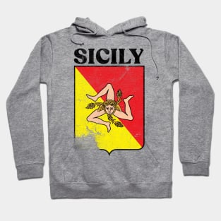 Sicily --- Vintage Look Flag Design Hoodie